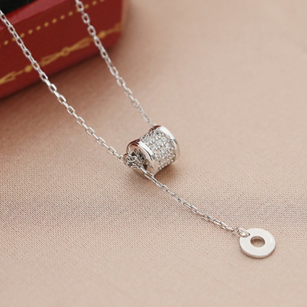 *NEW 925 Sterling Silver Diamond Drop Necklace